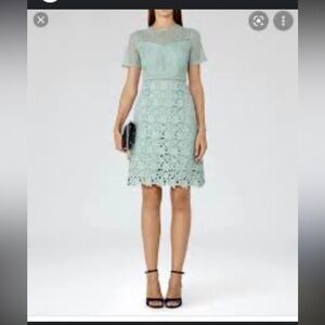 Reiss mixed lace dress